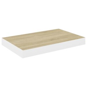 vidaXL Floating Wall Shelf Oak and White 40x23x3.8 cm MDF
