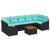 vidaXL Garden Sofa Set 8 pcs Black and turquoise
