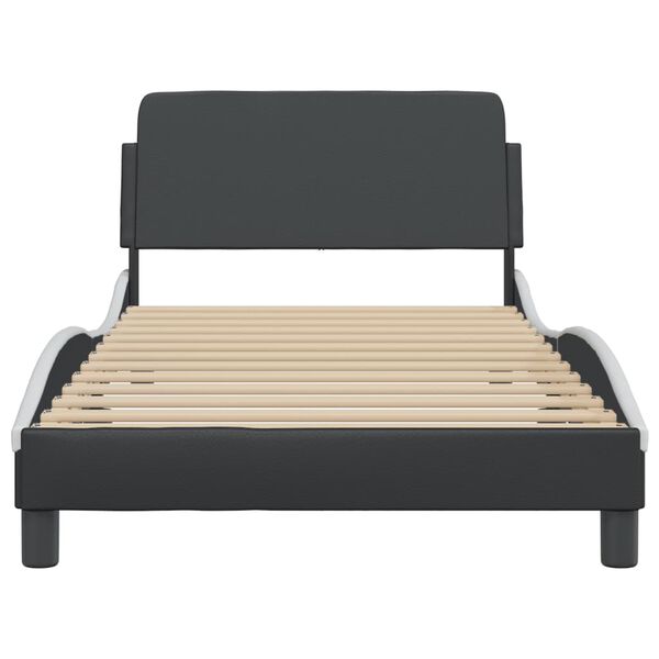 vidaXL Bed Frame "Dover" Black and White 100x190 cm Faux Leather