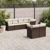vidaXL 7 Piece Garden Sofa Set with Cushions Brown Poly Rattan