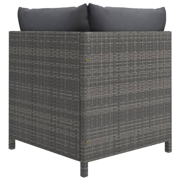 vidaXL 5 Piece Garden Sofa Set with Cushions Grey Poly Rattan