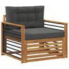 vidaXL Outdoor Sofa Set Solid Acacia Wood and Polyester Natural
