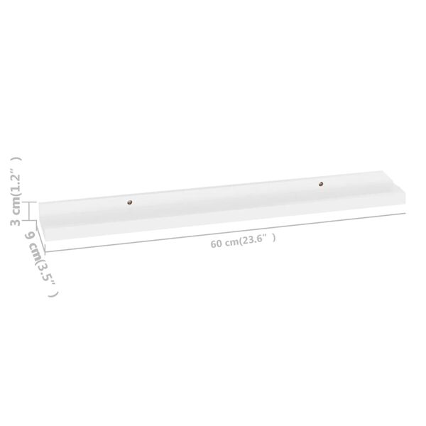 vidaXL Wall Shelves 4 pcs White 60x9x3 cm