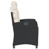vidaXL Reclining Garden Chair with Cushions Black Poly Rattan