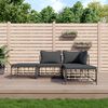 vidaXL 4 Piece Garden Lounge Set with Cushions Anthracite Poly Rattan