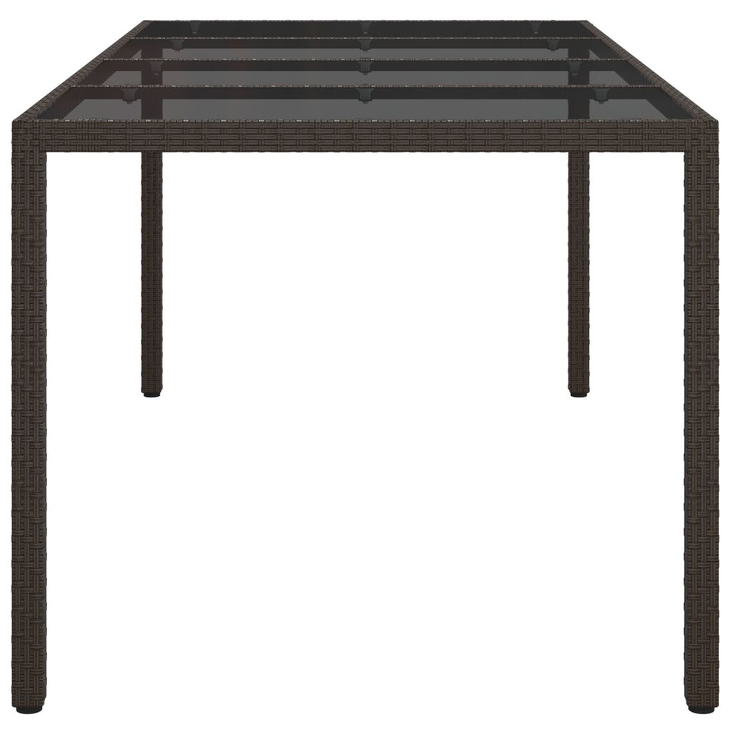 vidaXL Garden Dining Table Brown 190x90x75 cm Poly Rattan