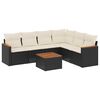 vidaXL 7 Piece Garden Sofa Set with Cushions Black Poly Rattan