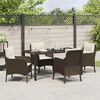 vidaXL Garden Dining Set with Cushion 5 pcs Brown Poly Rattan