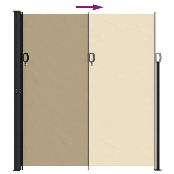 vidaXL Retractable Side Awning Beige 220x600 cm
