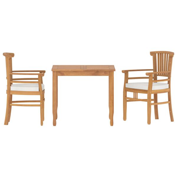 vidaXL 3 Piece Garden Dining Set Solid Wood Teak