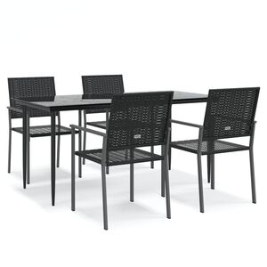vidaXL 5 Piece Garden Dining Set Poly Rattan and Steel