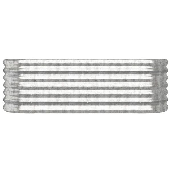vidaXL Garden Raised Bed Powder-coated Steel 114x40x36 cm Silver