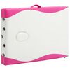 vidaXL Foldable Massage Table 3 Zones Wood White and Pink