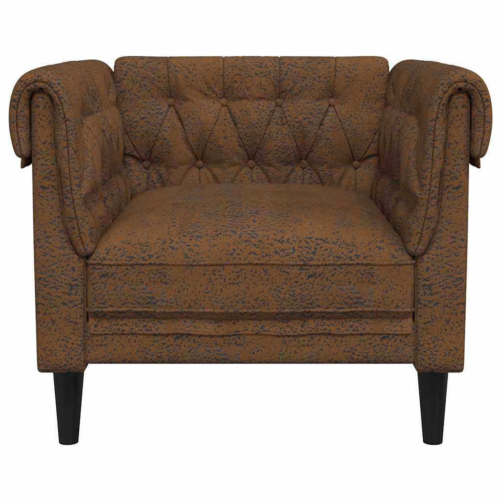 vidaXL Chesterfield Sofa Chair Brown Fabric