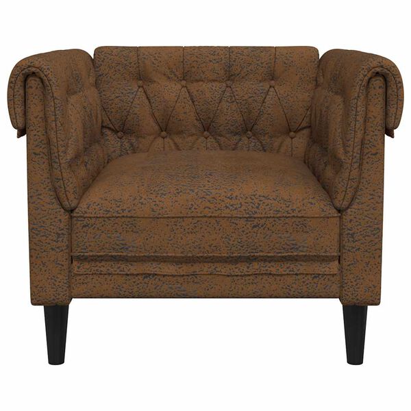 vidaXL Chesterfield Sofa Chair Brown Fabric