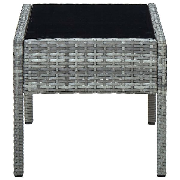 vidaXL Garden Table Grey 75x40x37 cm Poly Rattan