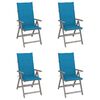 vidaXL Garden Reclining Chairs 4 pcs with Cushions Solid Acacia Wood