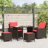 vidaXL 4 Piece Garden Sofa Set with Cushions Brown Poly Rattan