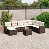 vidaXL 8 Piece Garden Sofa Set with Cushions Brown Poly Rattan