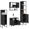 vidaXL 4 Piece Bathroom Furniture Set Black Engineered Wood