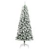 vidaXL Artificial Hinged Christmas Tree 300 LEDs & Flocked Snow 180 cm