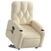 vidaXL Stand up Massage Recliner Chair Cream Fabric