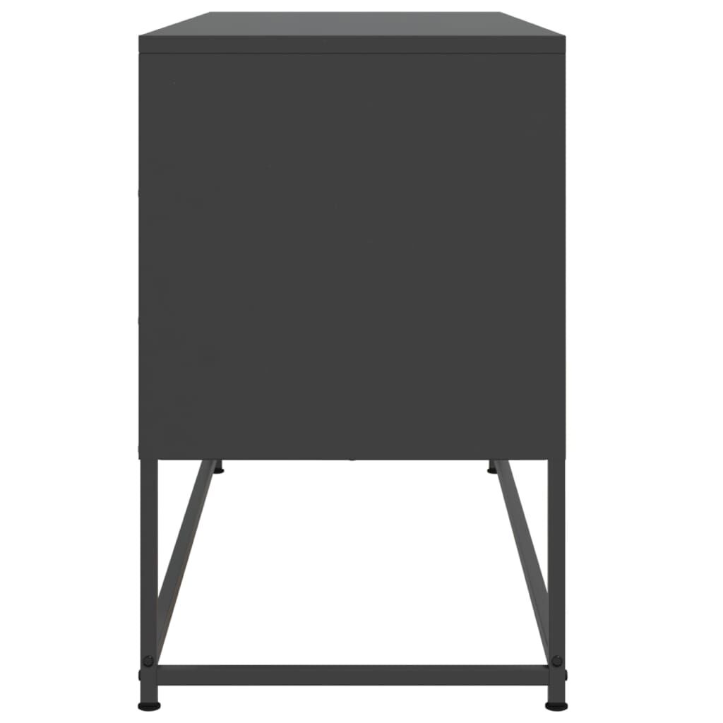 vidaXL TV Cabinet Black 100.5x39x60.5 cm Steel