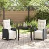 vidaXL Garden Dining Set with Cushion 5 pcs Black Poly Rattan