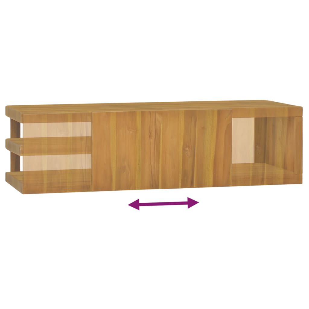 vidaXL Wall-mounted Bathroom Cabinet 110x40x30 cm Solid Wood Teak