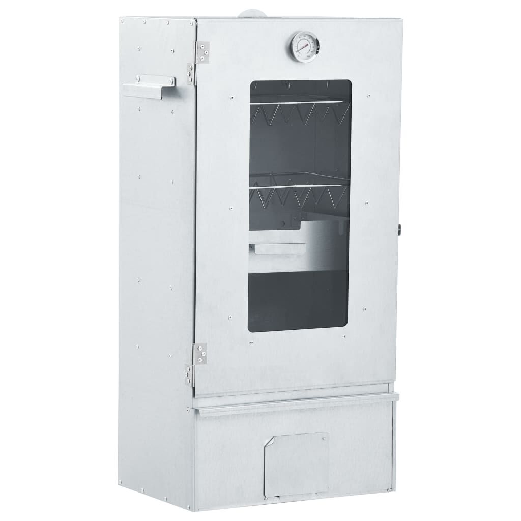 vidaXL BBQ Oven Smoker with Wood Chips 44.5x29x110 cm Galvanised steel