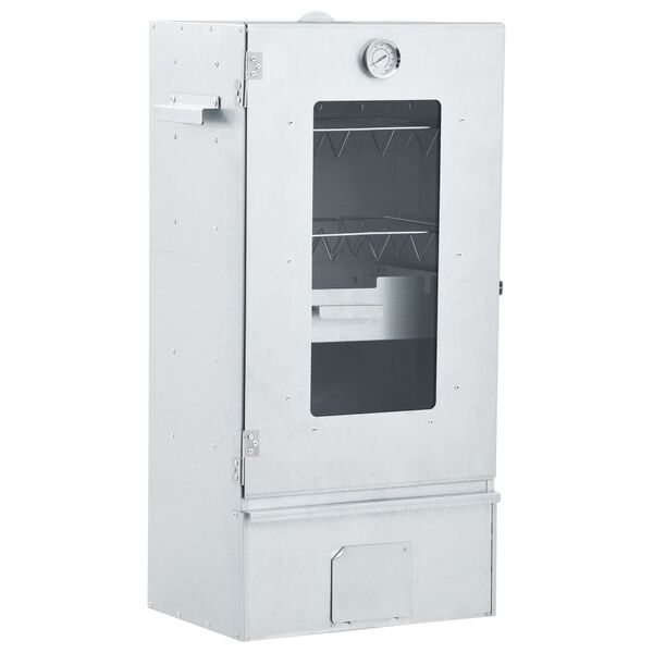 vidaXL BBQ Oven Smoker with Wood Chips 44.5x29x110 cm Galvanised steel