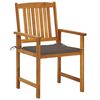 vidaXL Garden Chairs with Cushions 2 pcs Solid Acacia Wood
