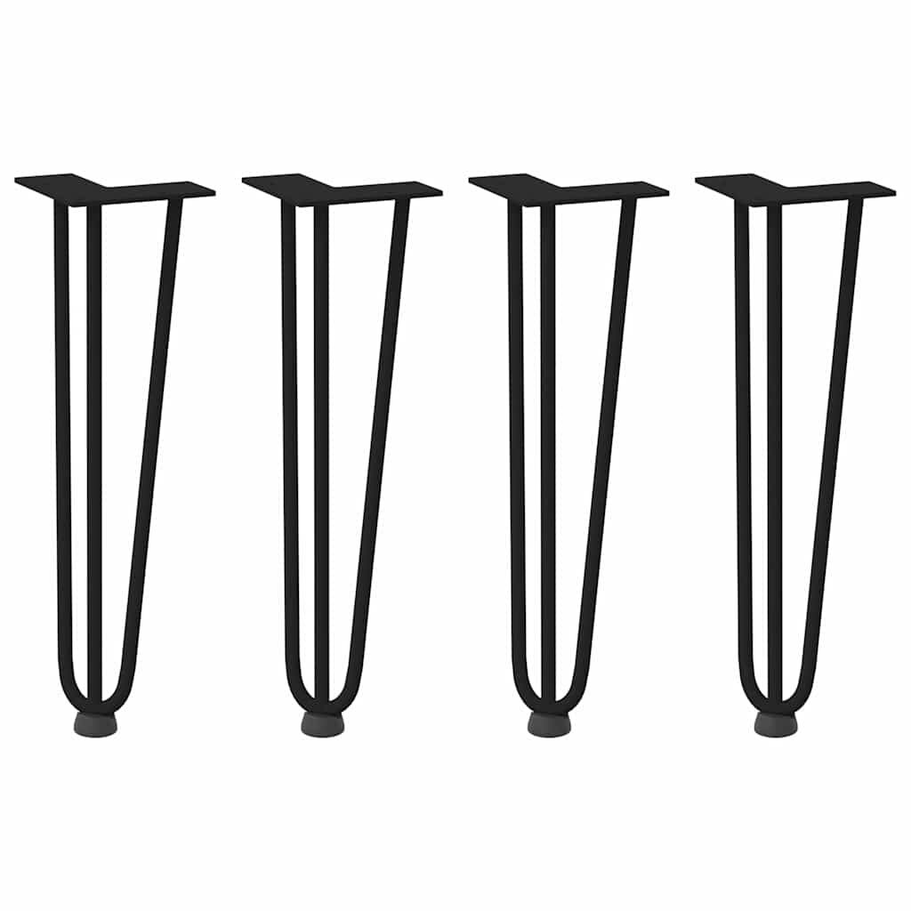 vidaXL Hairpin Table Legs 4 pcs Black 42 cm Solid Steel