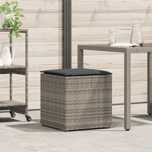 vidaXL Outdoor Storage Box Grey and Dark Grey Rattan Large Storage