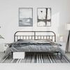 vidaXL Metal Bed Frame without Mattress with Headboard Black 193x203cm