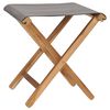 vidaXL Folding Chairs 2 pcs Solid Teak Wood and Fabric Dark Grey