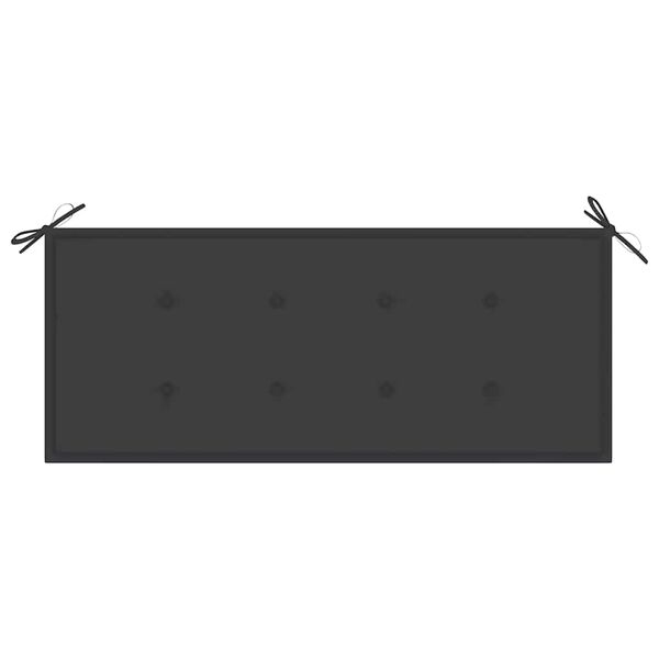 vidaXL Stacking Garden Bench with Cushion 128.5 cm Solid Teak Wood