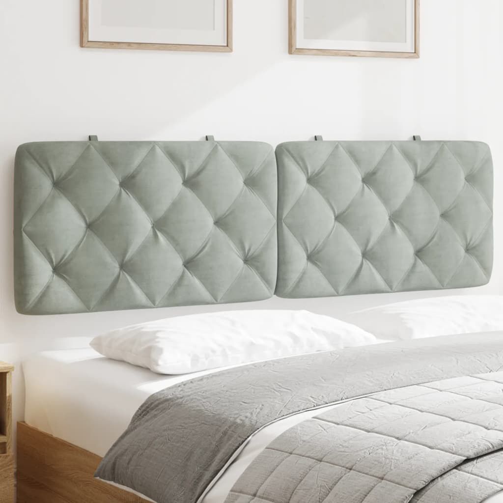 vidaXL Headboard Cushion Light Grey 152 cm Velvet