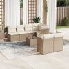 vidaXL 8 Piece Garden Sofa Set with Cushions Beige Poly Rattan