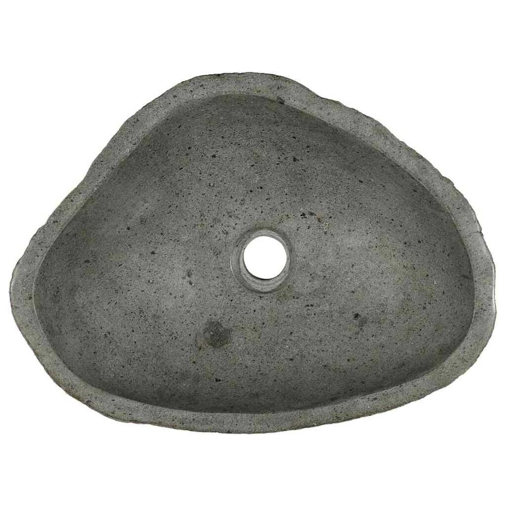 vidaXL Basin Light grey (46-52) x (35-40) x 15 cm River stone