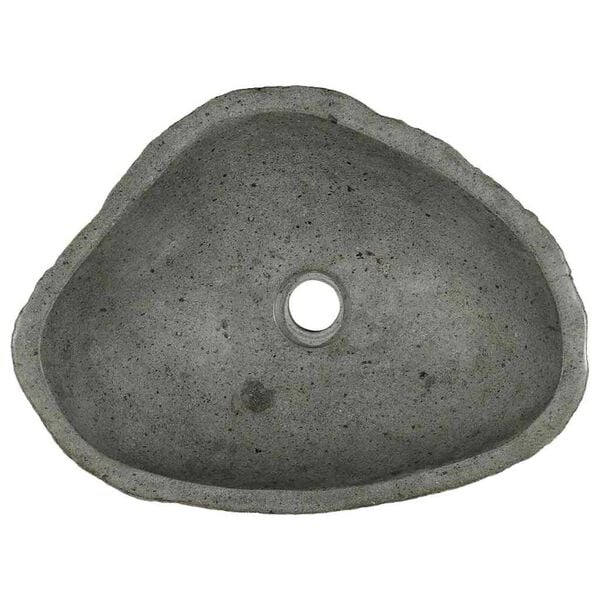 vidaXL Basin Light grey (46-52) x (35-40) x 15 cm River stone