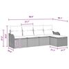 vidaXL Garden Sofa Set 5 pcs Black and turquoise 231 x 117 x 85 cm