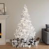 vidaXL Artificial Half Pre-lit Christmas Tree with Stand White 180 cm PVC