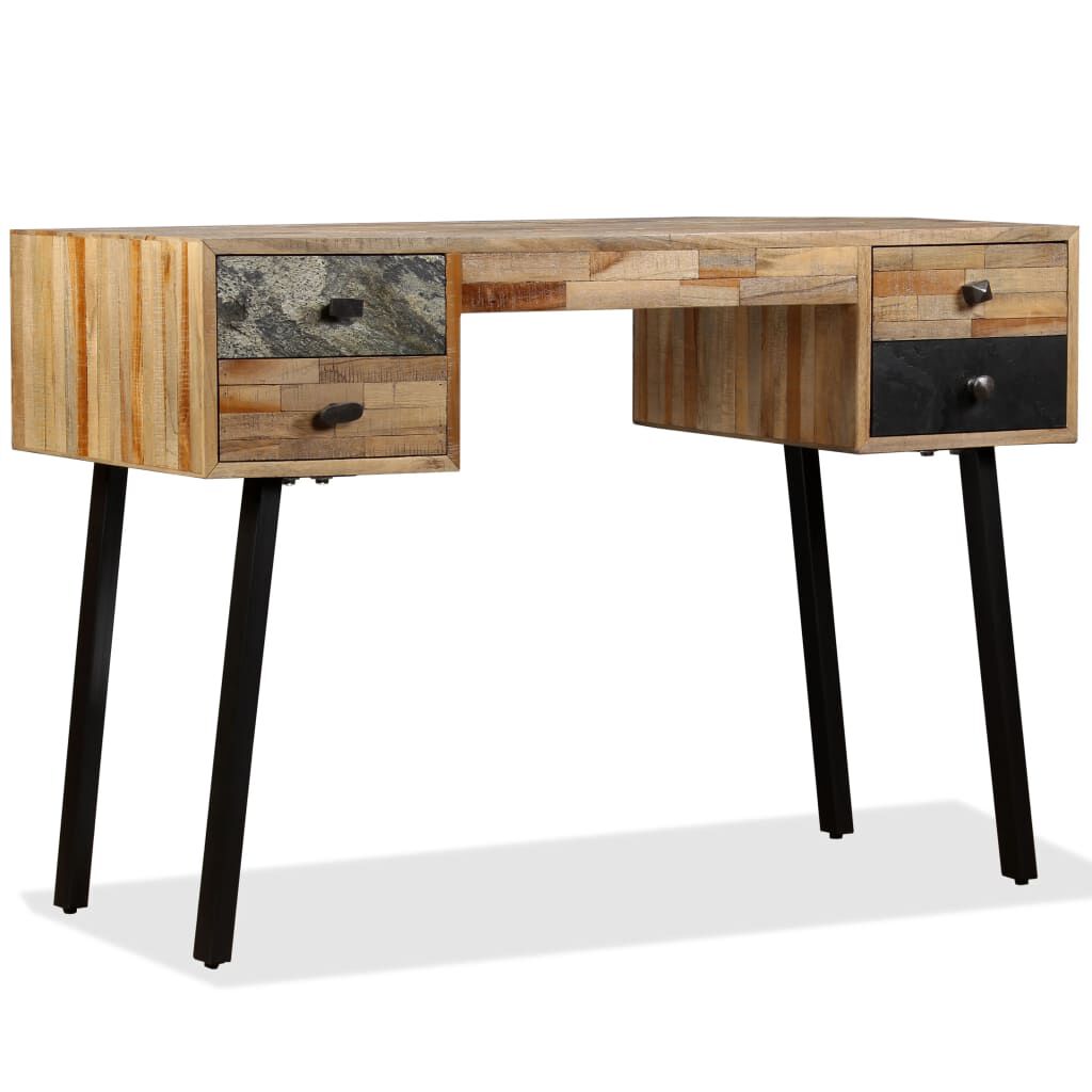 vidaXL Writing Desk Solid Reclaimed Teak 110x50x76 cm