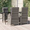 vidaXL 5 Piece Garden Dining Set with Cushions Black and Grey Poly Rattan