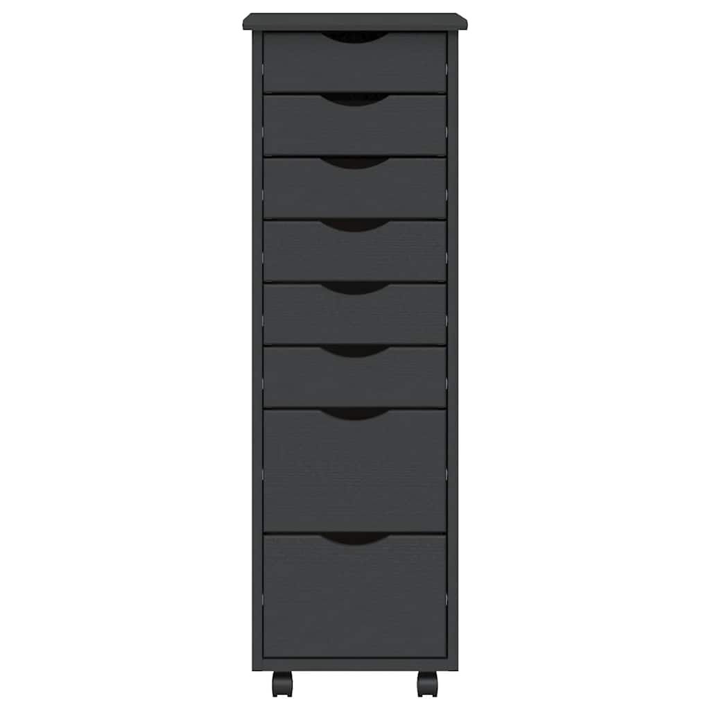 vidaXL Rolling Cabinet with Drawers MOSS Grey Solid Wood Pine