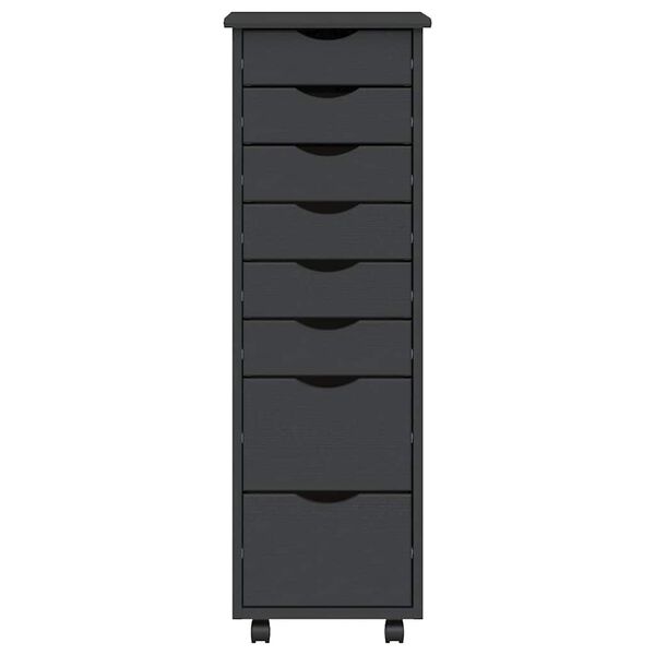 vidaXL Rolling Cabinet with Drawers MOSS Grey Solid Wood Pine