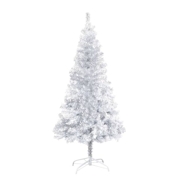 vidaXL Artificial Pre-lit Christmas Tree with Stand Silver 150 cm PET