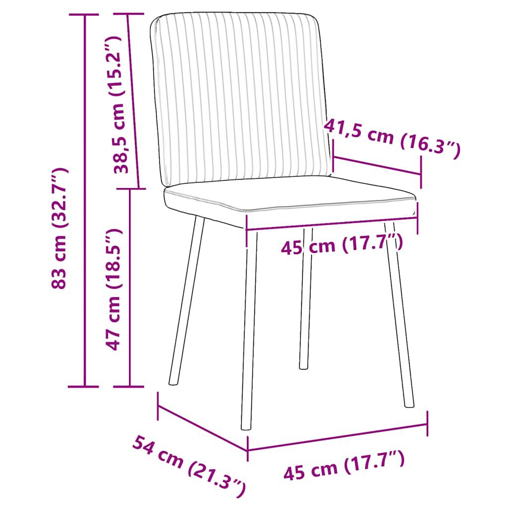 vidaXL Dining Chairs 2 pcs Black Velvet