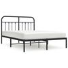 vidaXL Metal Bed Frame without Mattress with Headboard Black 135x190cm